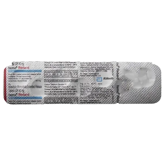 ismo retard 40mg tablet 7's